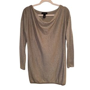 White House Black Market Women's
Cream and‎ Gold Dress
Size Small